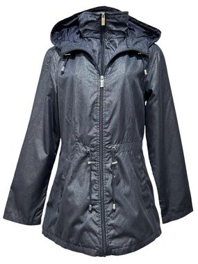 Jones New York Women's Navy Hooded Anorak Jacket Size Small